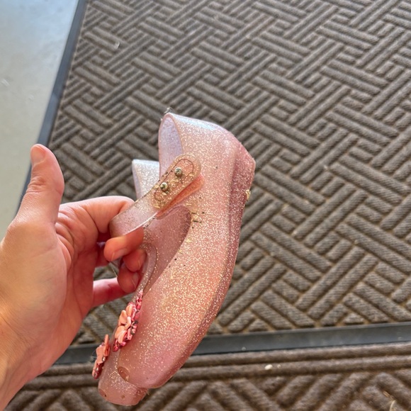 Mini Melissa Sparkling Pink Floral Kids Shoes - Picture 3 of 7